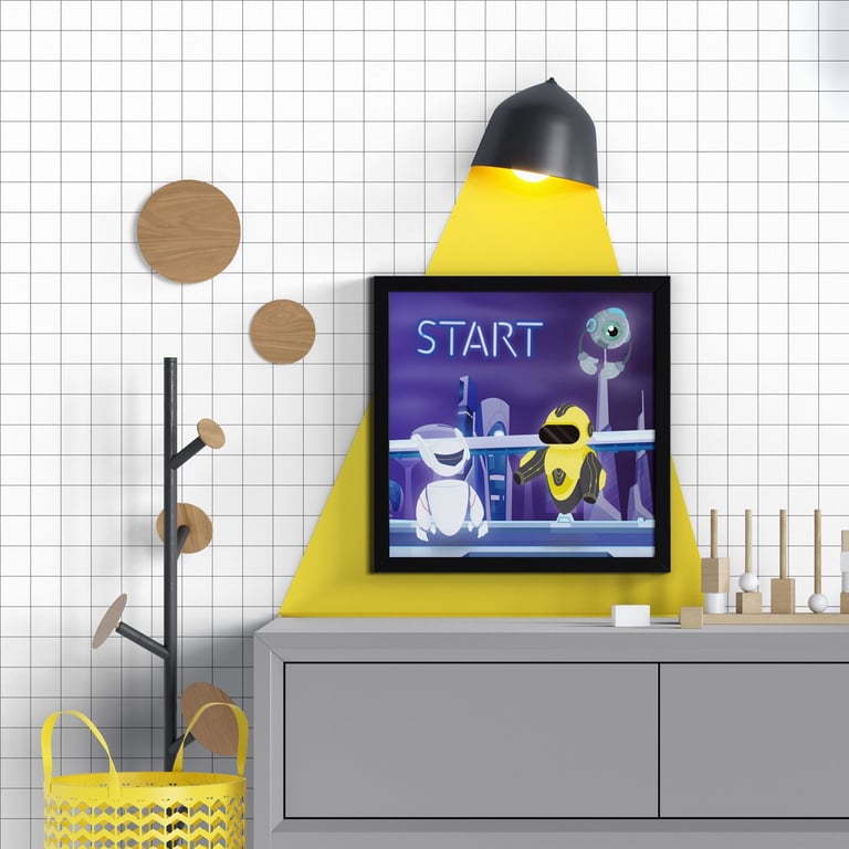 Quadro Gamer Robôs Start 38cm — vista alternativa