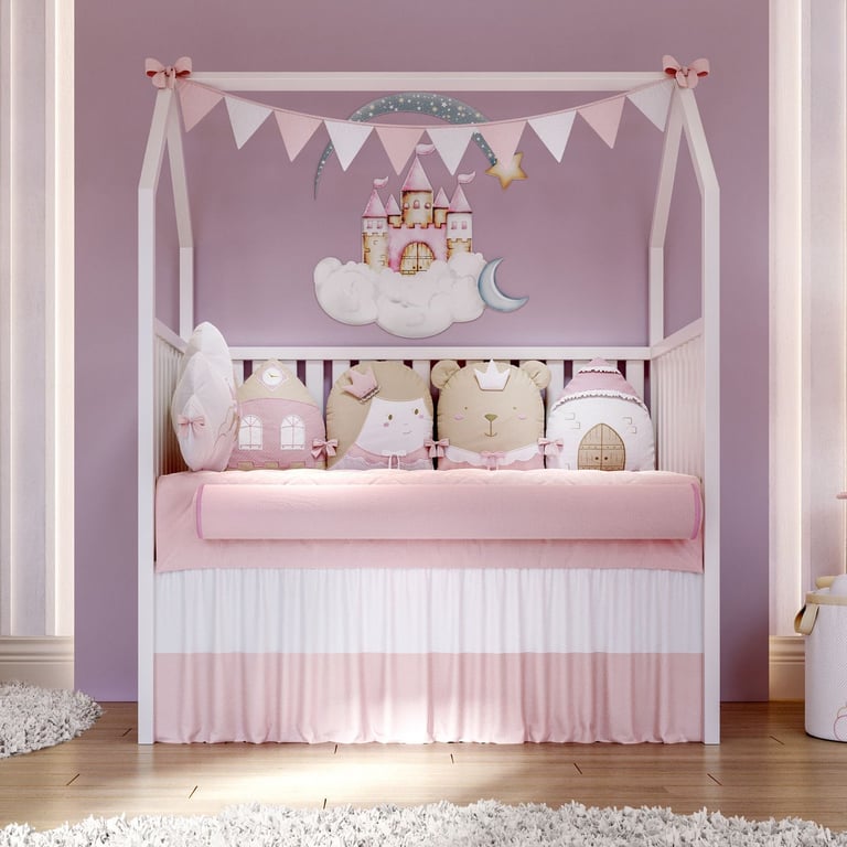Quarto de Bebê Completo Amiguinhas Realeza 24 Peças