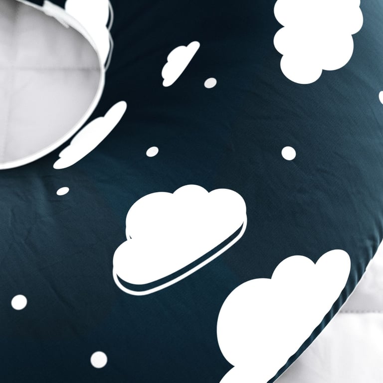 Almofada Amamentação Dupla Face Nuvem Estrelinha Rosa