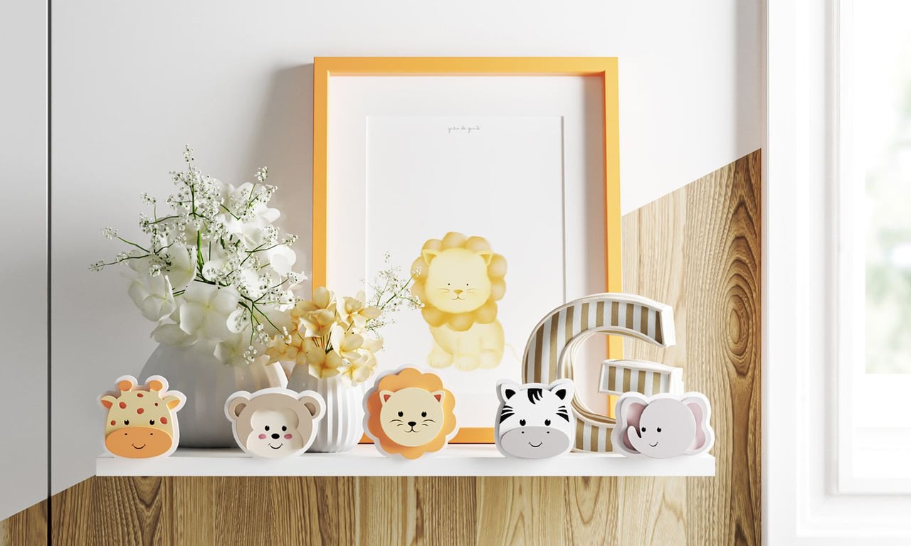 Prateleira MDF Amiguinhos Safári — vista alternativa