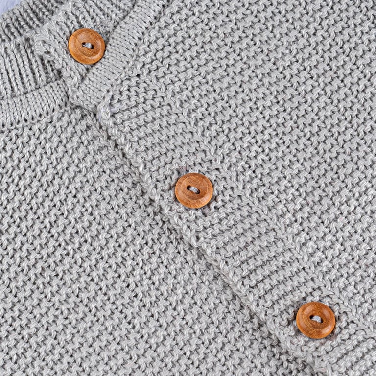 Saída Maternidade Tricot Conjunto Clássico Cinza Macaron 02 Peças — vista alternativa