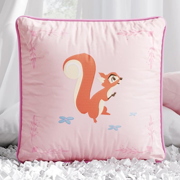 Almofada Quadrada Esquilo do Bosque 30cm