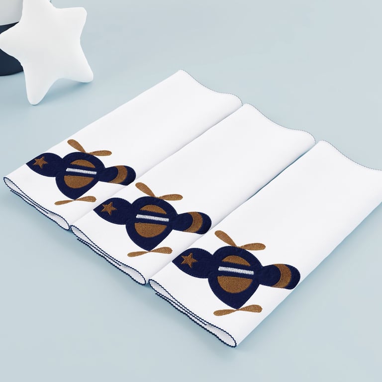 Jogo de Fraldas de Boca Malha Urso Aviador