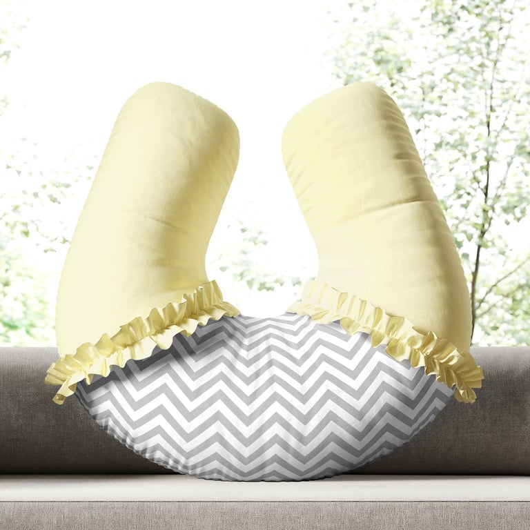 Almofada Amamentação Chevron Rosa e Cinza — vista alternativa