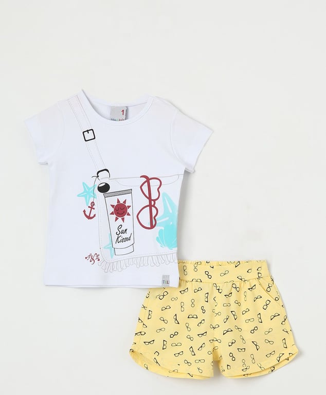 Conjunto Curto Shorts Amarelo