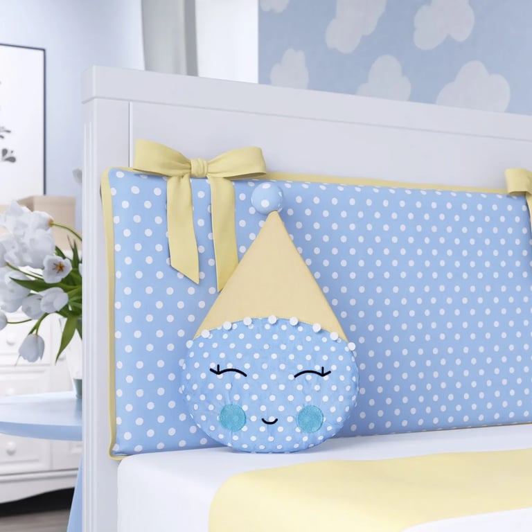 Almofada Gotinha Azul Poá