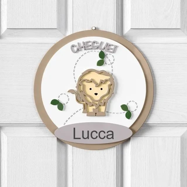 Porta Maternidade Personalizado Safári Baby - Lucca