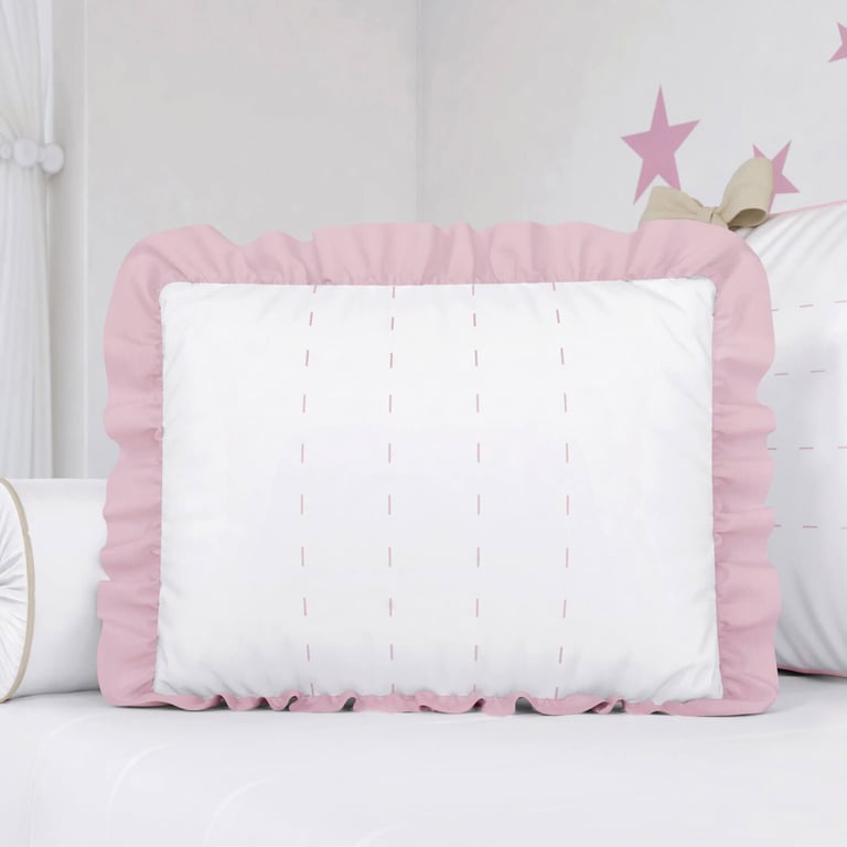 Almofada com Babado Azul Marinho 43cm