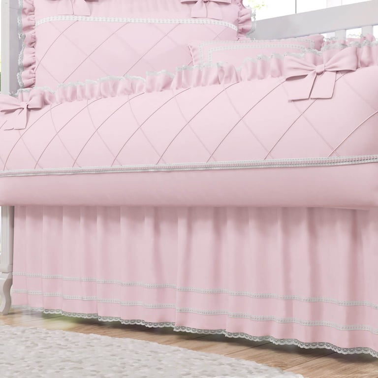 Saia de Berço Barra Passa Fita e Renda Branco