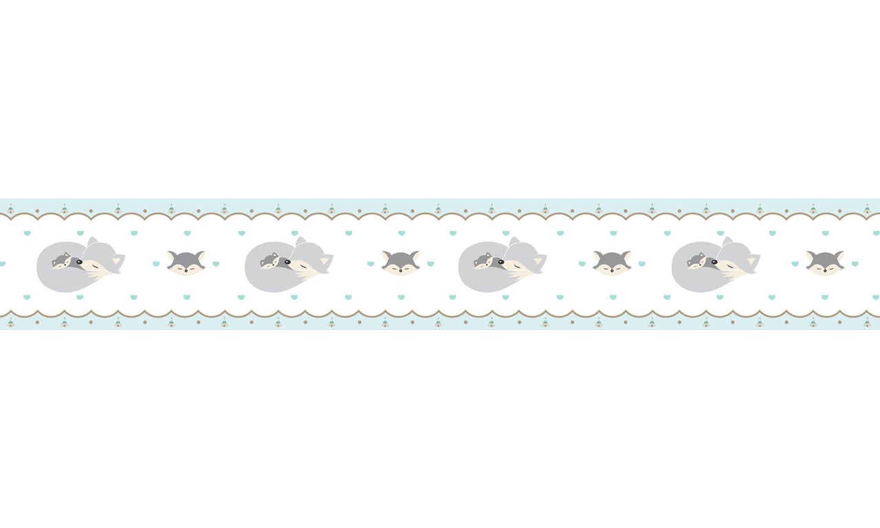Faixa Adesiva de Parede Raposinhas Cinza — vista alternativa