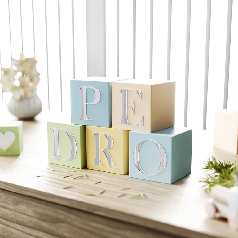 Cubo Decorativo Personalizado Letra A MDF Espelhado Rosa 8cm — vista alternativa