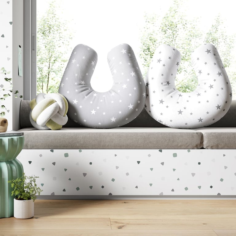 Almofada Amamentação Dupla Face Estrelinha Cinza — vista alternativa