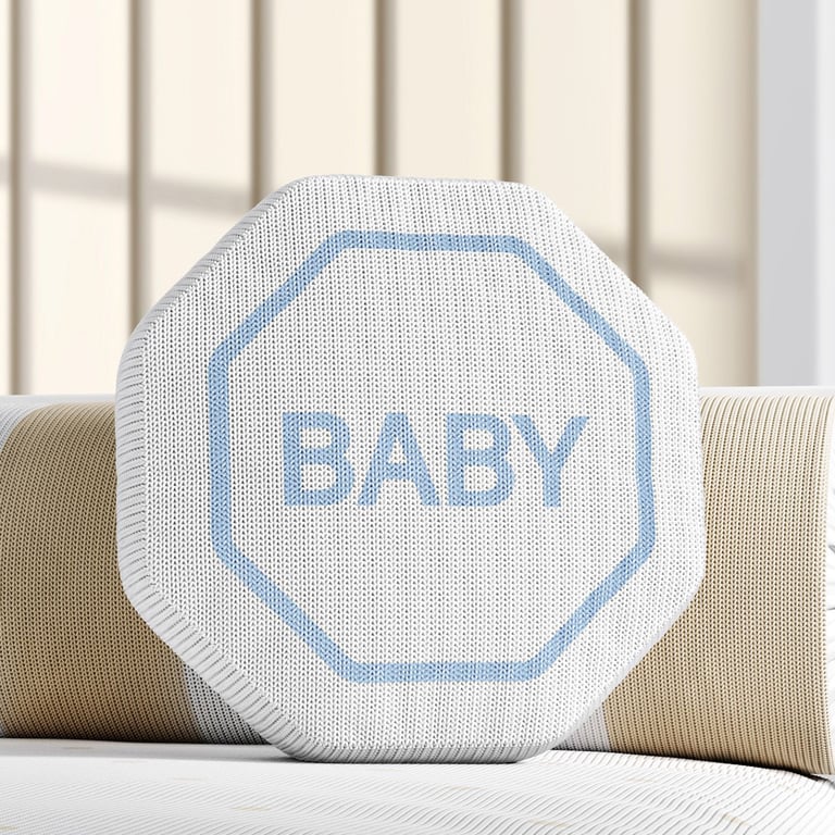 Almofada Tricot Placa de Trânsito Baby 30cm