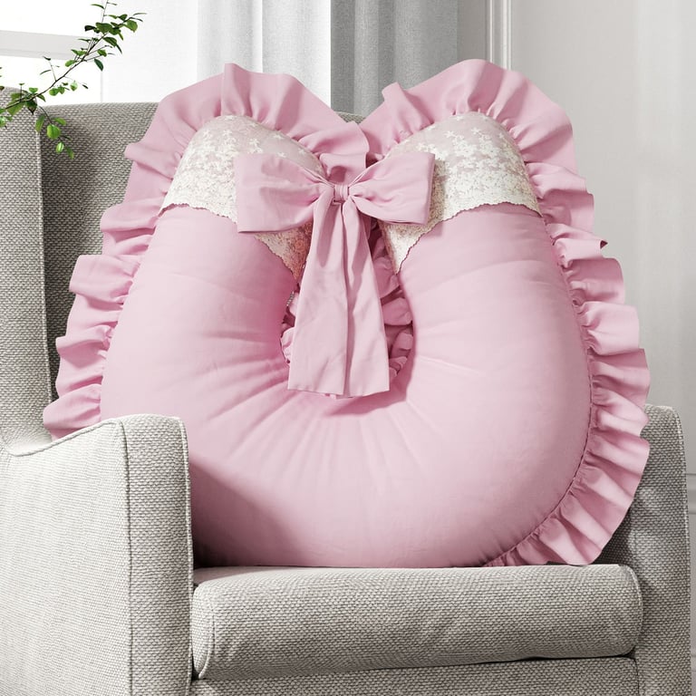 Almofada Amamentação Renda Rosa e Bege — vista alternativa