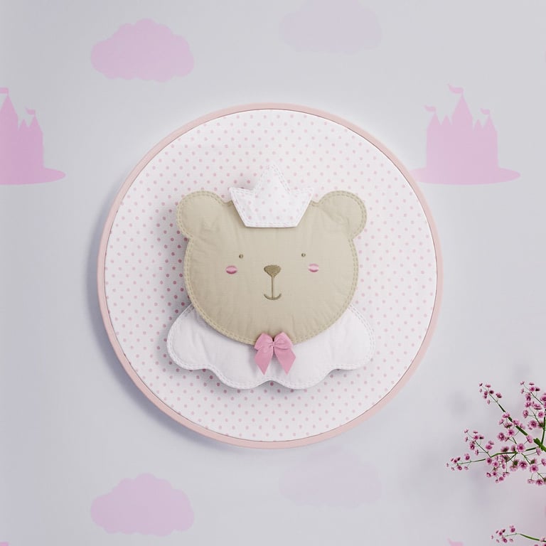 Quadro Bastidor Amiguinha Ursa Princesa 20cm