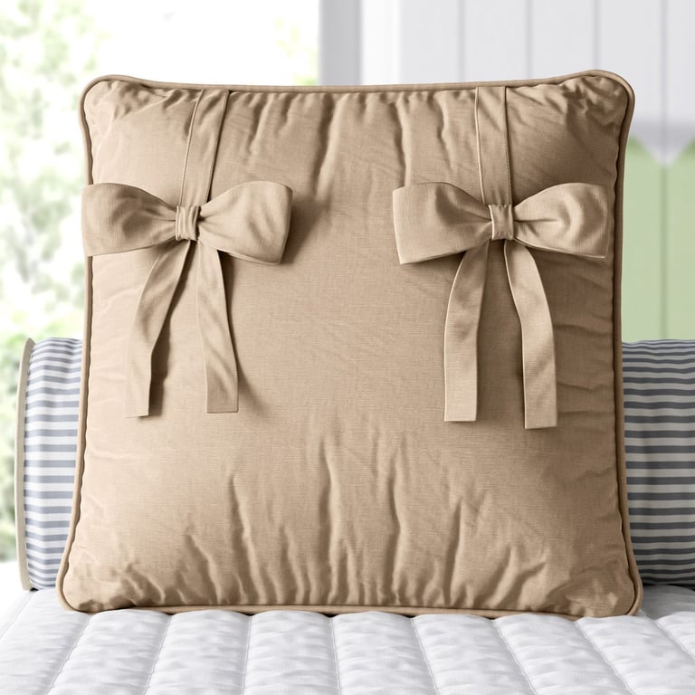 Almofada Quadrada Laços Cor de Rosa 38cm