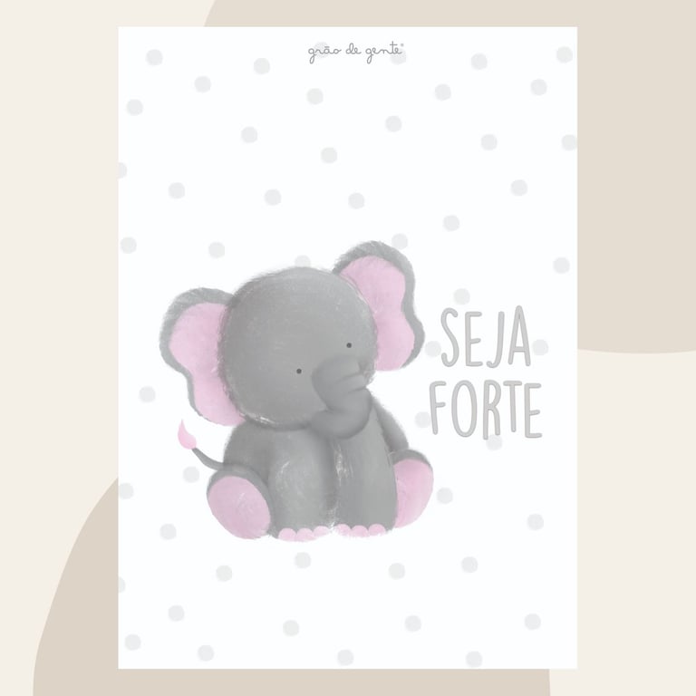 Pôster Adesivo Safári Aquarela Elefante