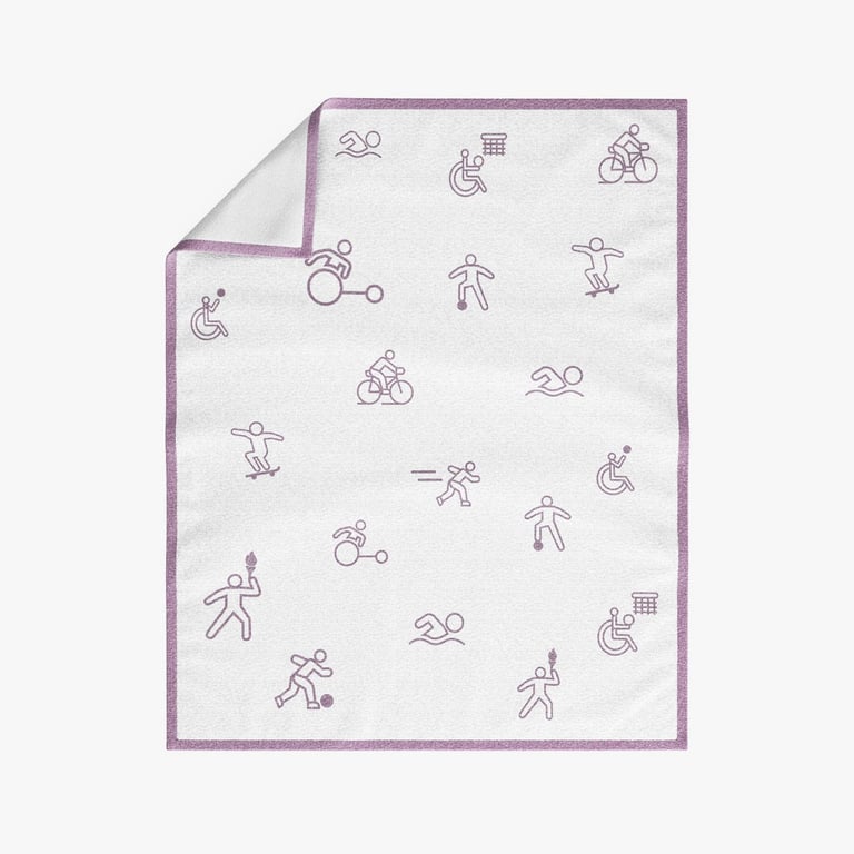 Manta Tricot Esportes Branco e Lilás 1M