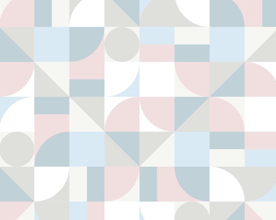 Papel de Parede Retrô Tons Pastéis com Rosa Antigo