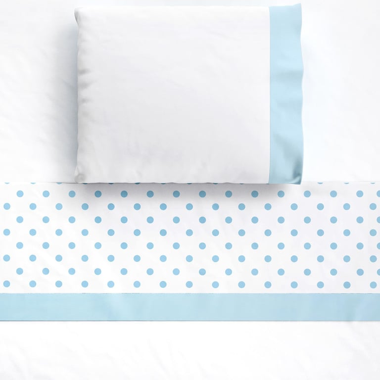 Jogo de Lençol Berço Poá Azul 3 peças