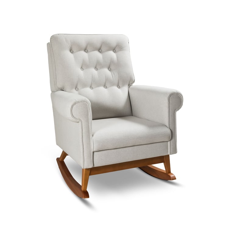 Poltrona Amamentação Lavanda Balanço Bege