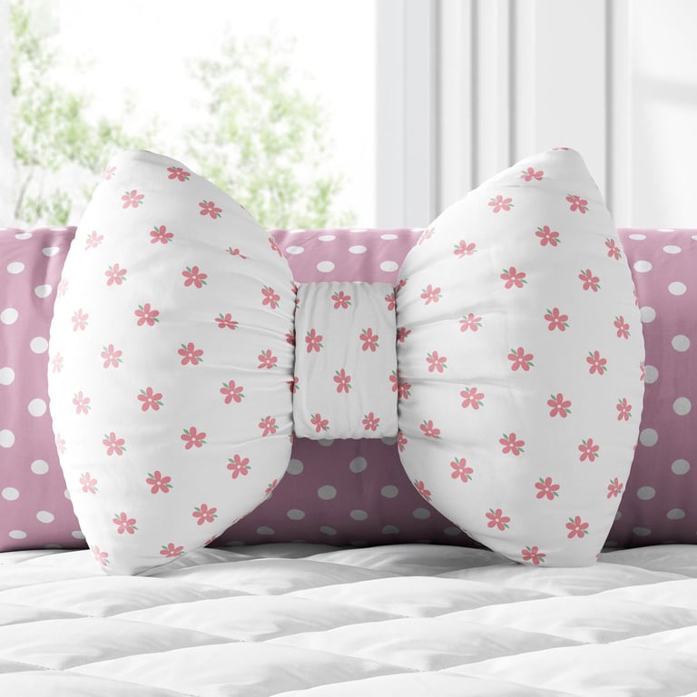 Almofada Laço Floral Rosa 33cm