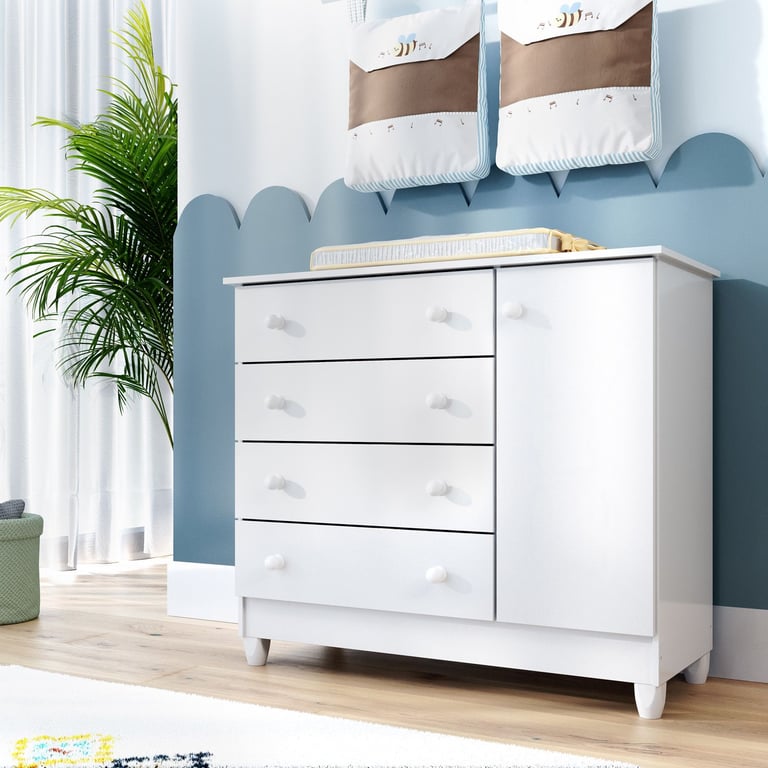 Cômoda Infantil Branco com Porta Meli