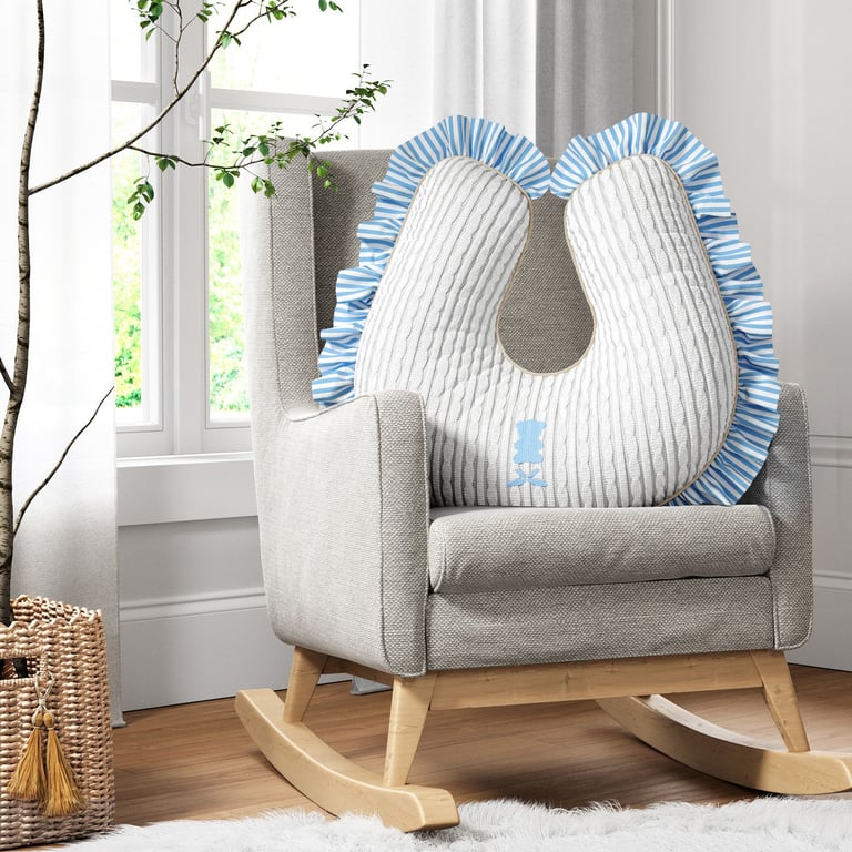 Almofada Amamentação Urso Tricot Luxo Azul — vista alternativa