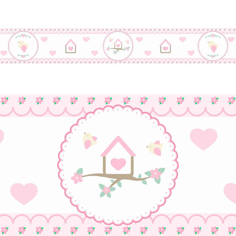Faixa Adesiva de Parede Patchwork Rosa