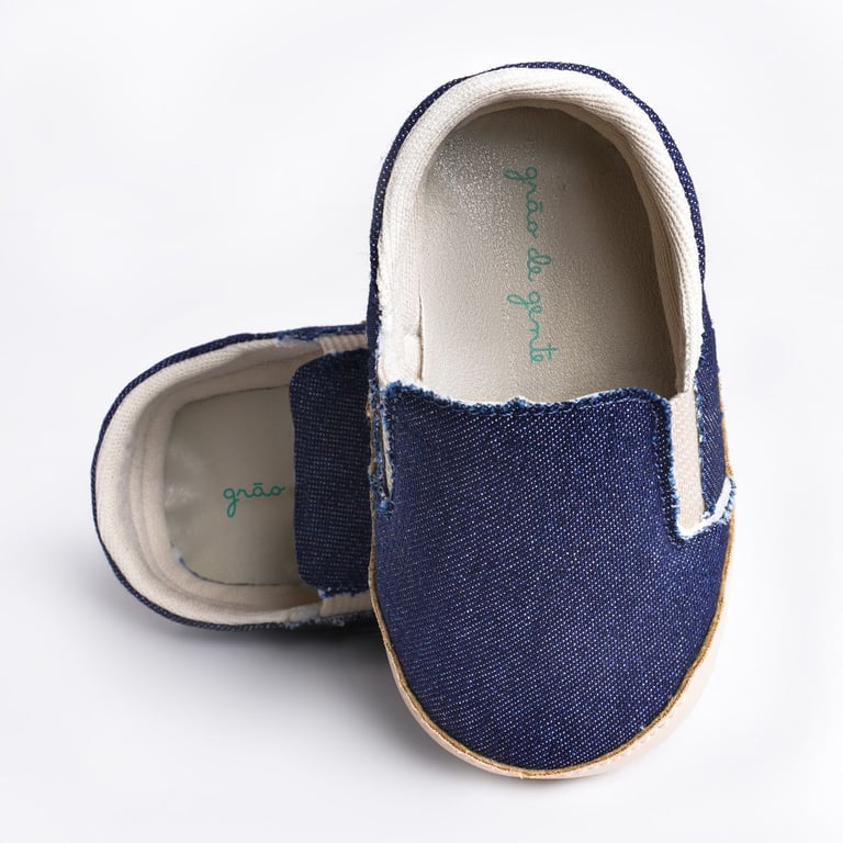 Tênis Bebê Slipper Azul Jeans Tam 14