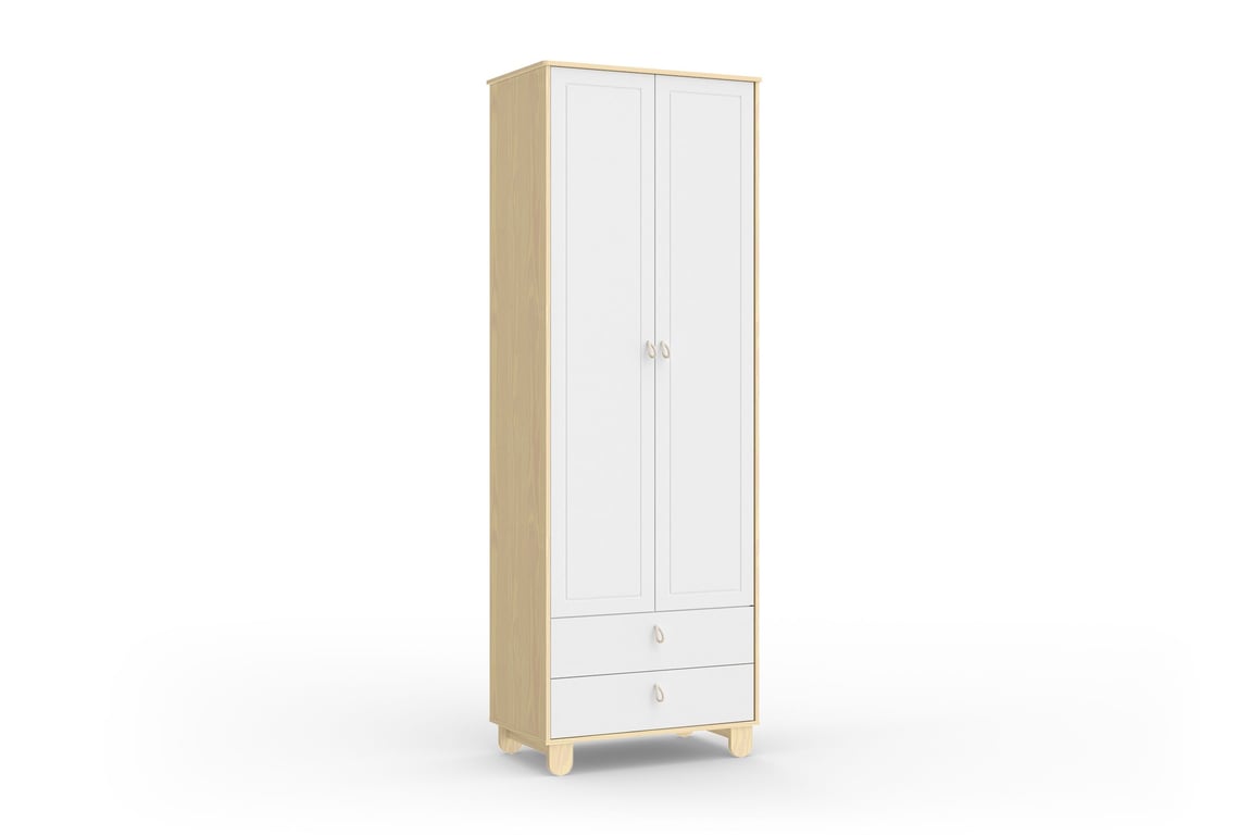 Guarda Roupa Infantil Branco Soft 2 Portas Rope Natural