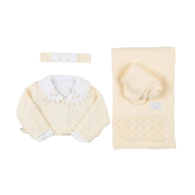 Saída Maternidade Fofinho com Detalhe Bordado Nude