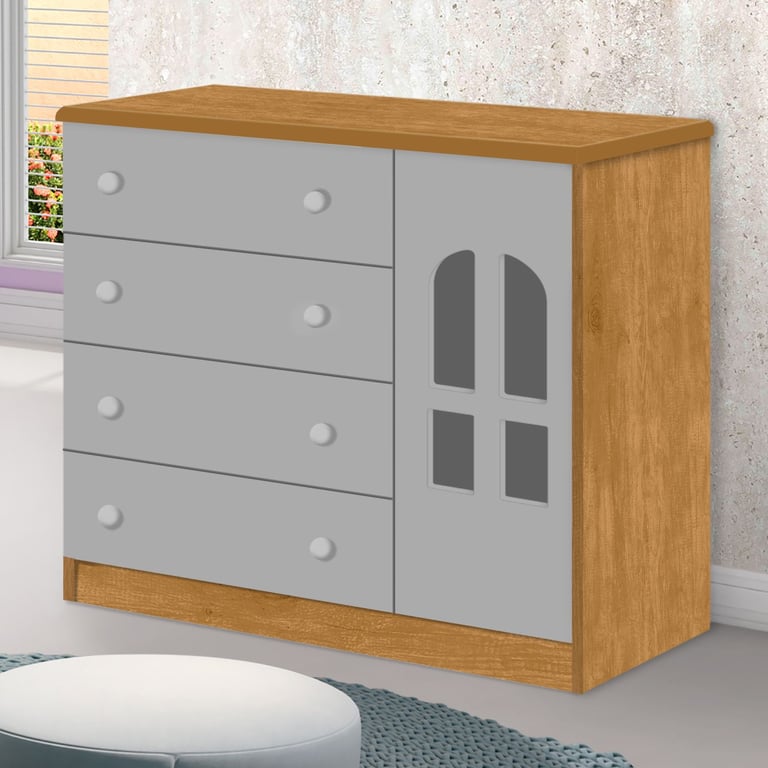 Cômoda Infantil Branco com Porta Alice