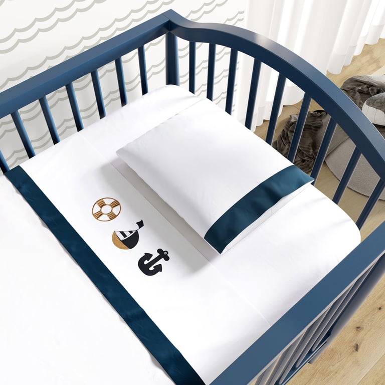 Jogo de Lençol Berço Bordado Marinheiro 3 peças — vista alternativa