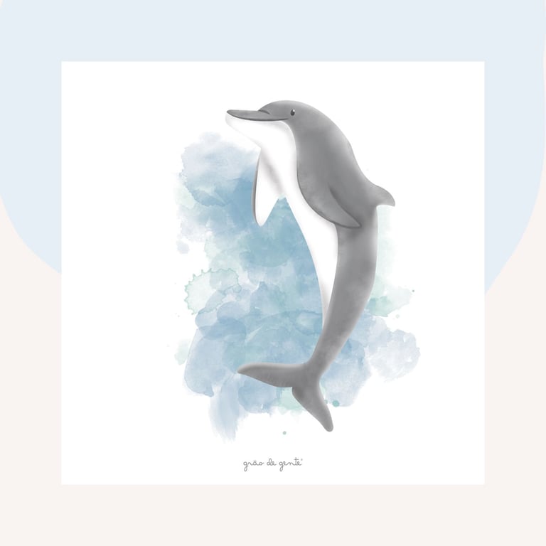 Pôster Adesivo de Parede Fundo do Mar Golfinho