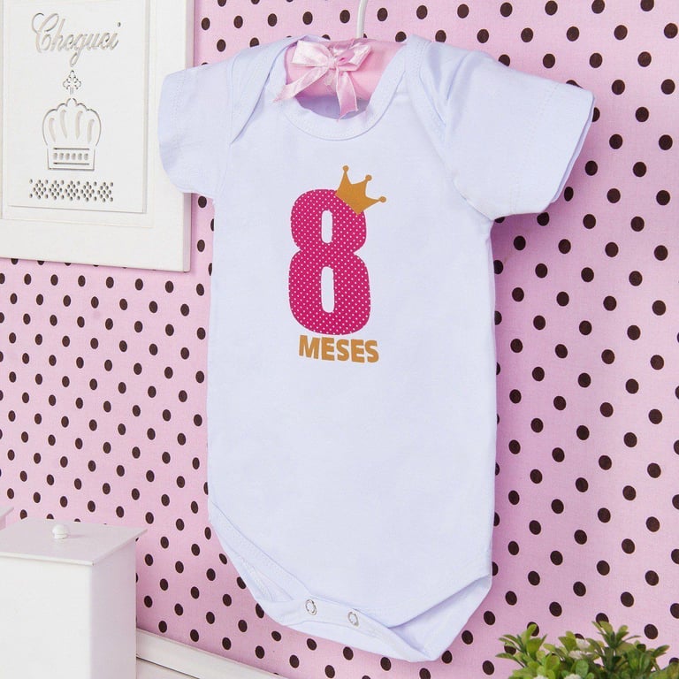 Body Mesversário Rosa - 8 Meses