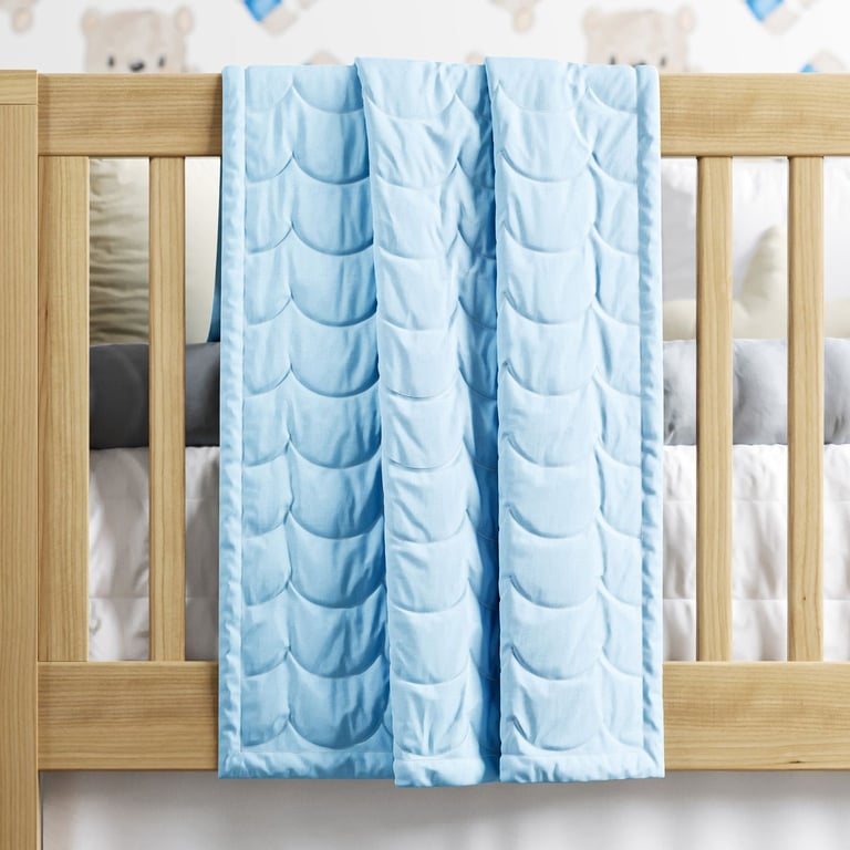 Edredom de Berço Matelassê Ondinha Azul