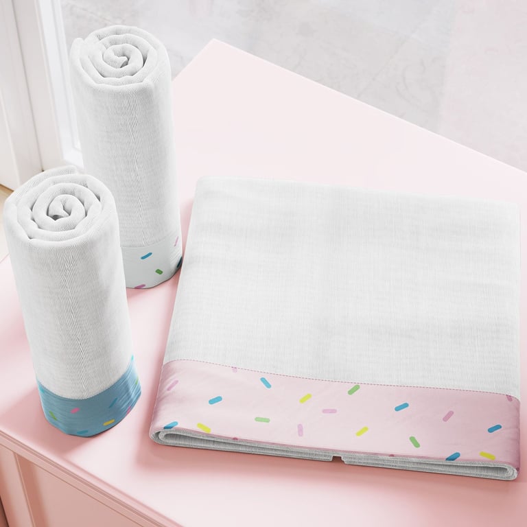 Jogo de Fraldas de Ombro Barra Granulado Colorido 3 Peças