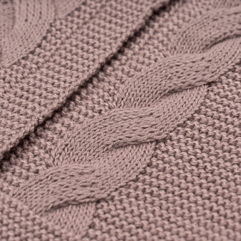 Casaquinho Tricot Trança Chique Rosé Nude