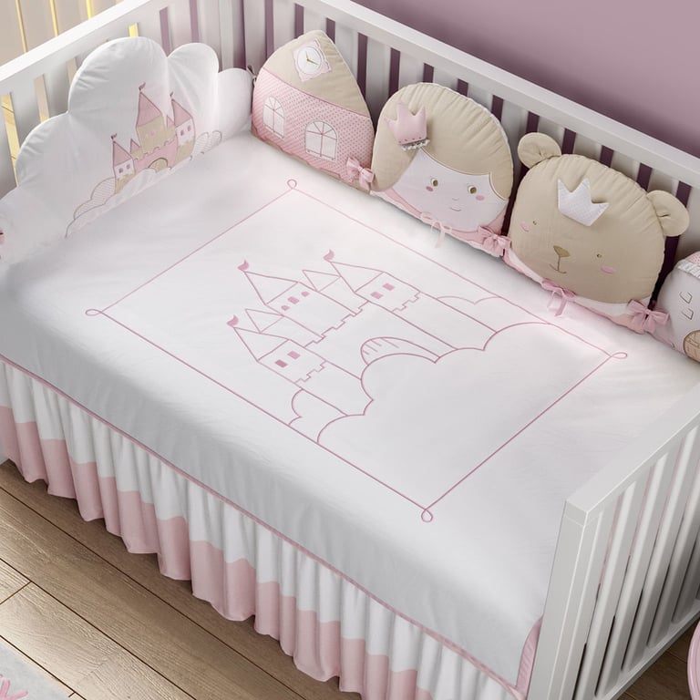 Edredom de Berço Bordado Castelo