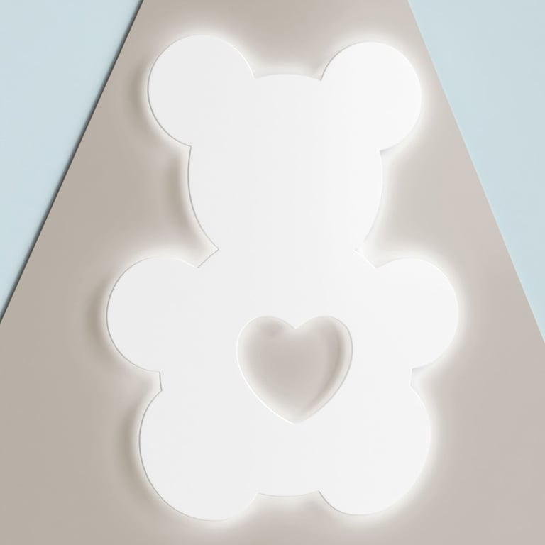 Luminária de Parede Ursinho Coração