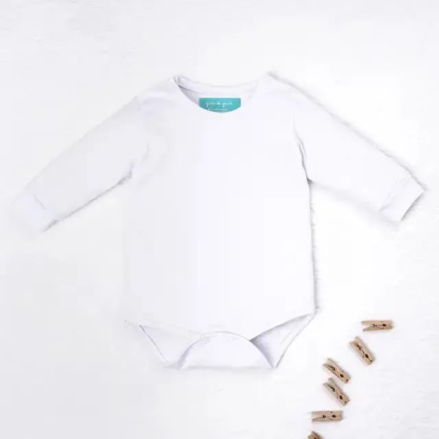 Body Manga Longa Basic Liso Branco 3 a 6 Meses