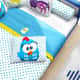 Jogo de Lençol Mini Cama Galinha Pintadinha Poá Azul - imagem 1