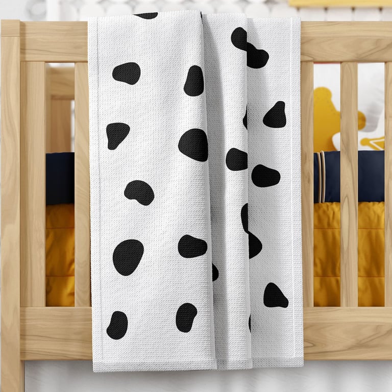 Manta Bebê Tricot Vaquinha Malhada 1m