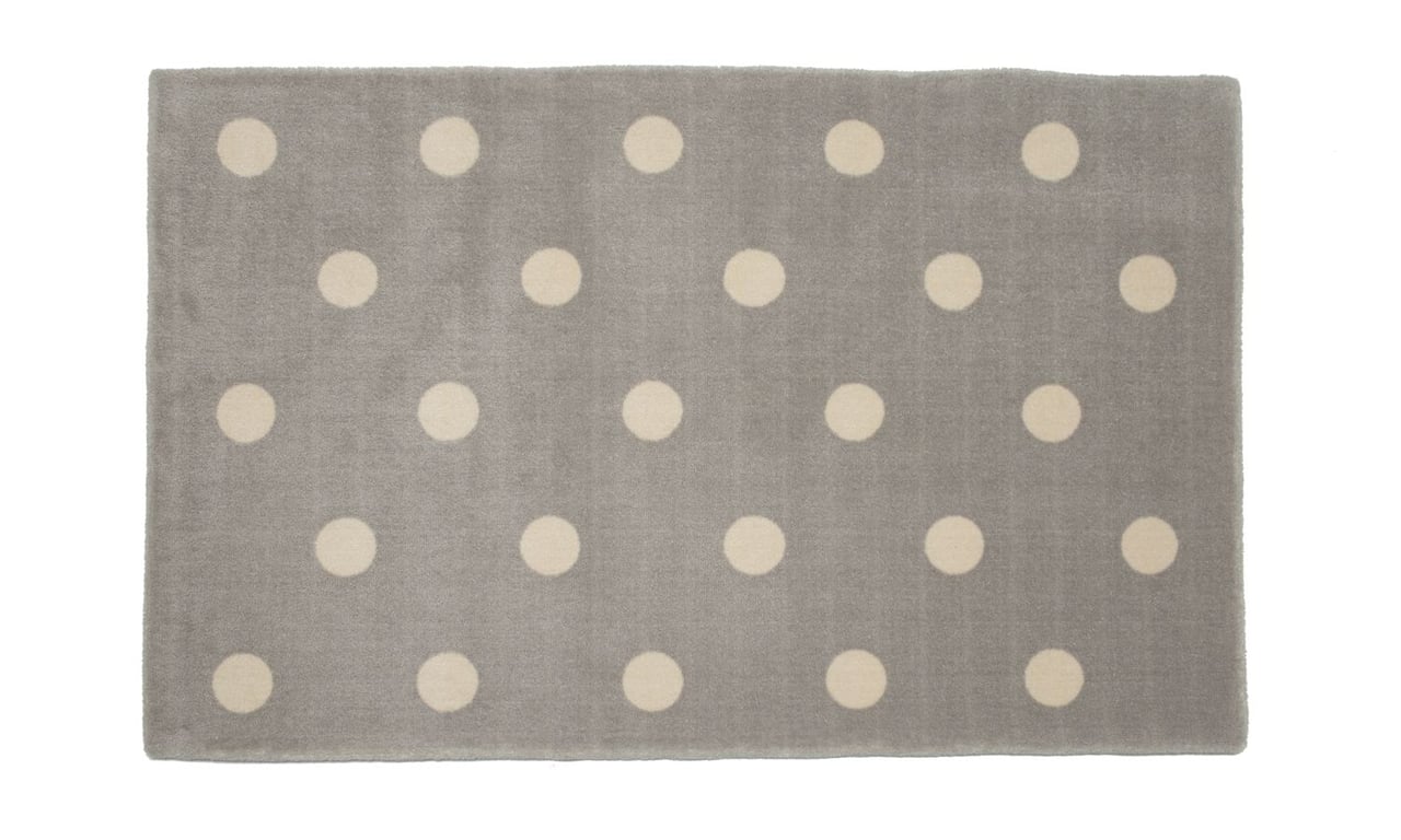 Tapete Retangular Bege Bolão Branco 1,50m