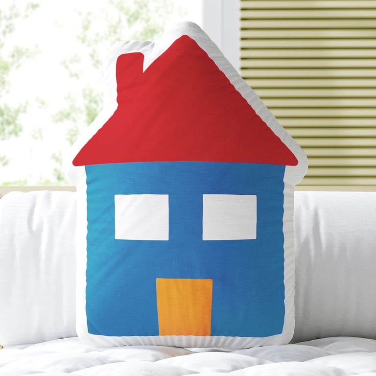 Almofada Casinha Azul 33cm