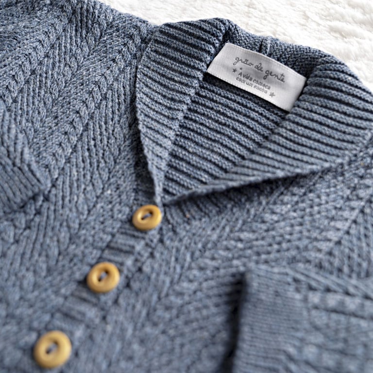 Saída Maternidade Tricot Casaquinho Monarca Cinza 03 Peças — vista alternativa