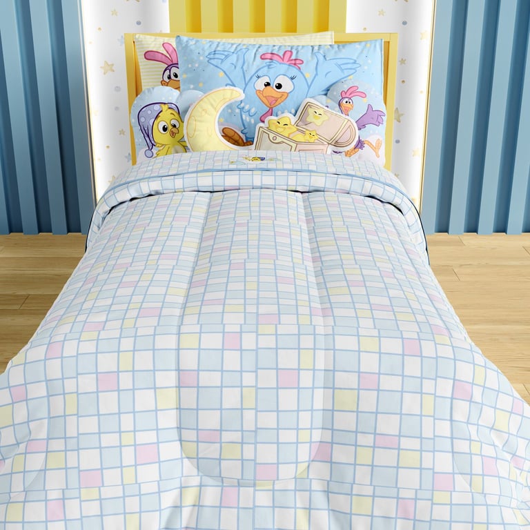 Edredom Infantil Solteiro Quadriculado Colorido