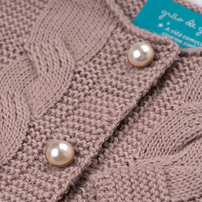 Casaquinho Tricot Trança Chique Rosé Nude — vista alternativa