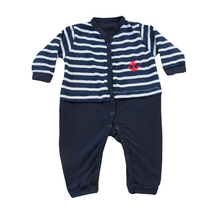 Macacão Longo Marinheiro Azul Marinho Tam G